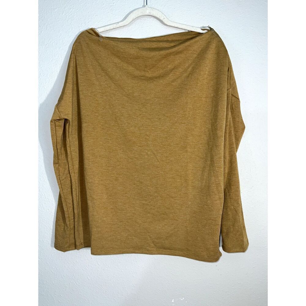 MTS 3/4 sleeve Offshoulder Mustard Womens Blouse Large